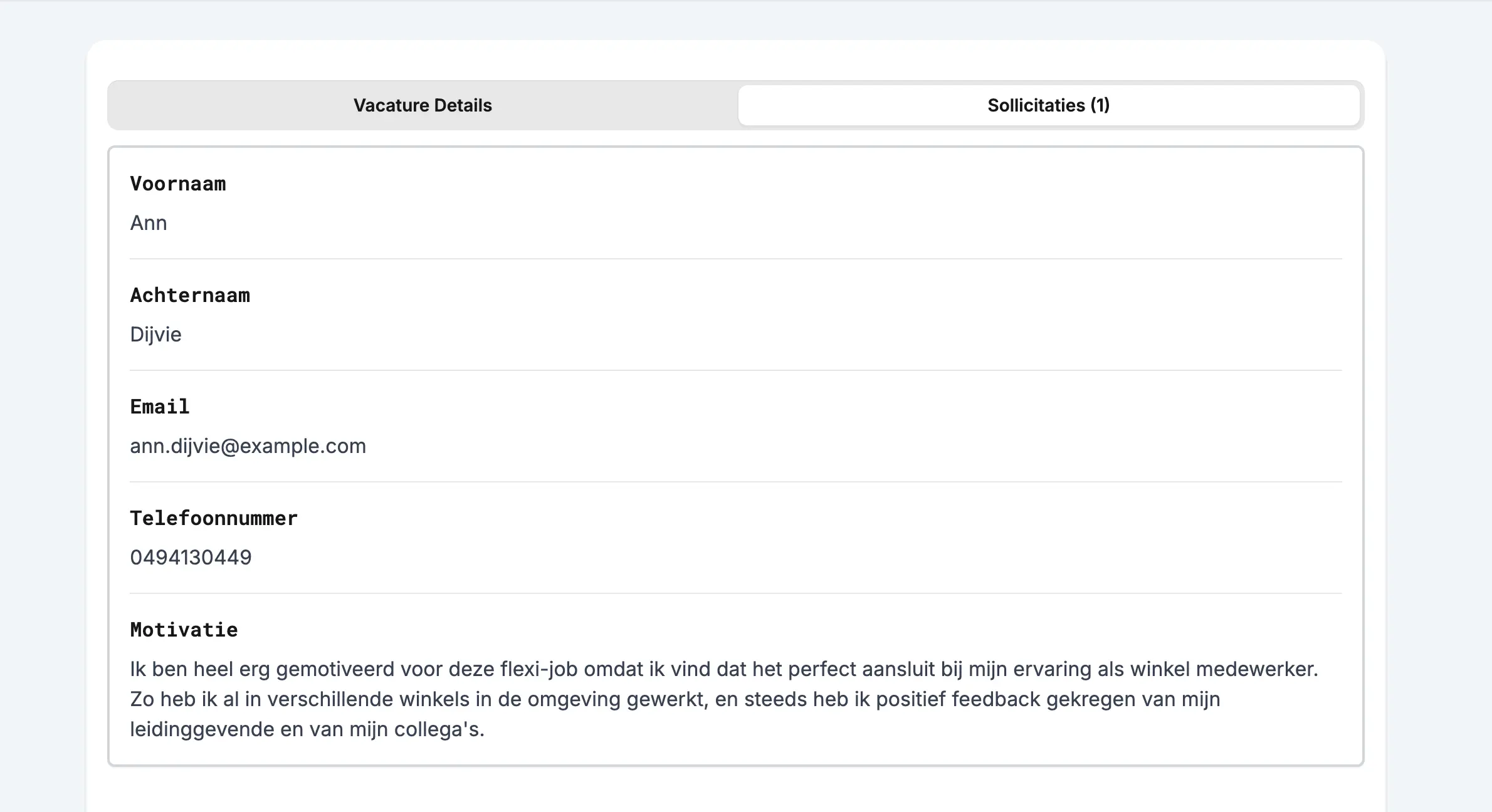 Stap 1: bekijk sollicitaties