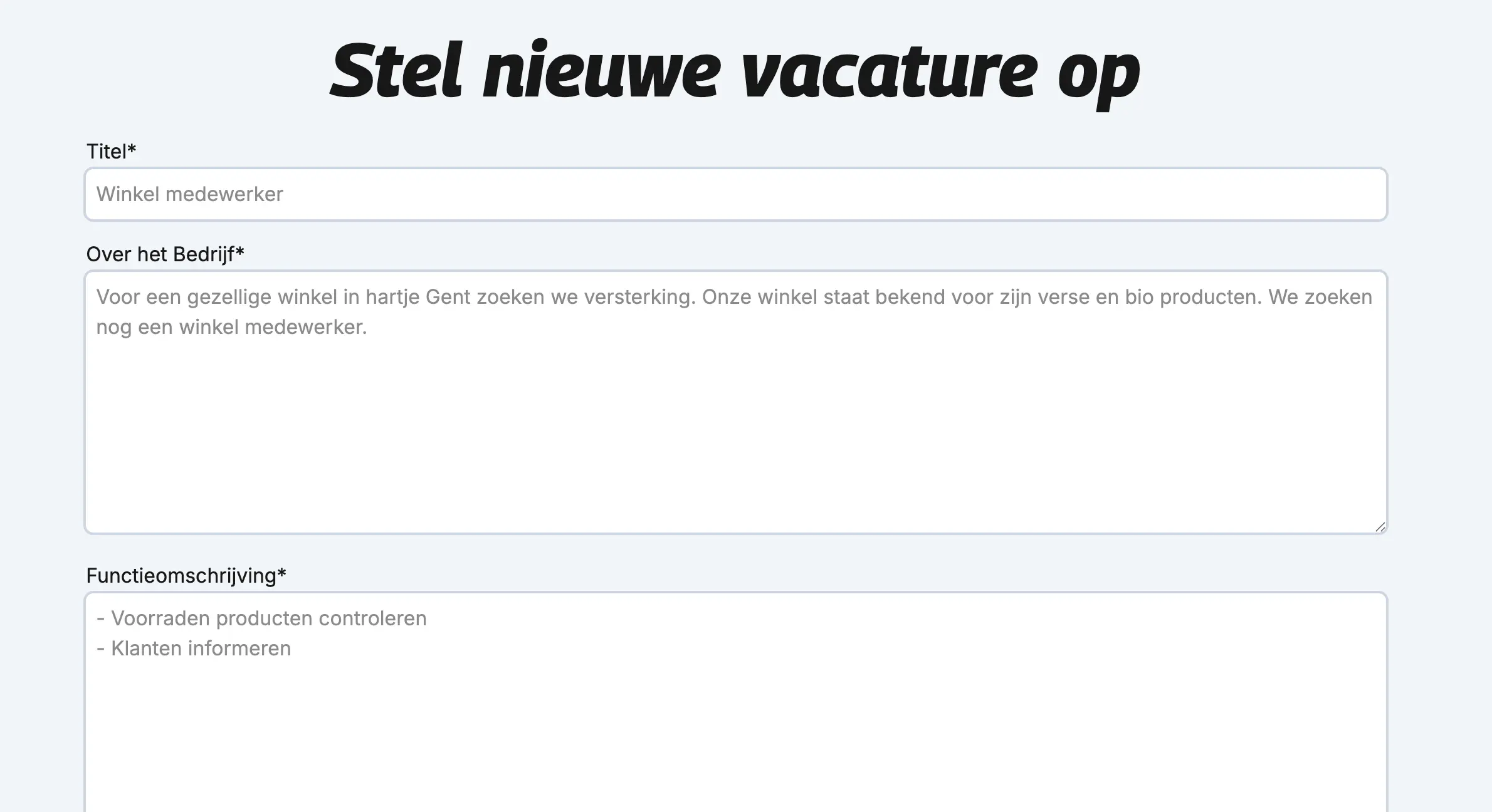 Stap 2: plaats flexijob vacature